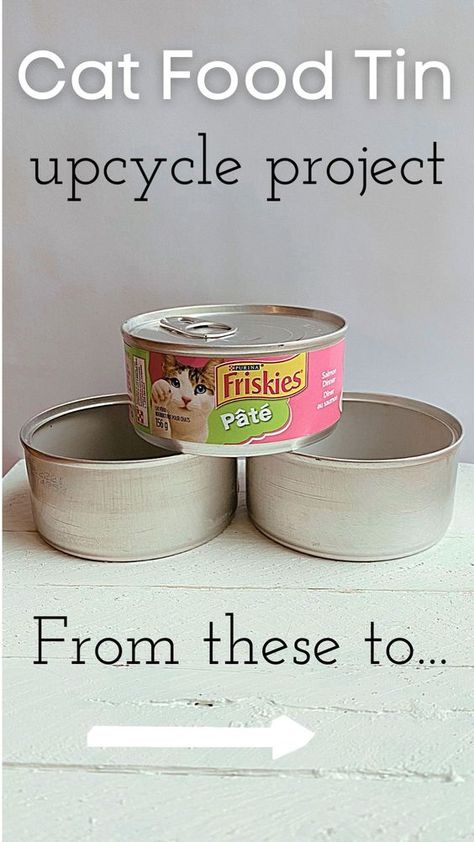 Tin Can Lids Crafts Diy, Tin Upcycle, Coffee Can Crafts, Diy Cat Food, Soda Can Crafts, Bread Container, Recycled Tin Cans, Colorful Hairstyles, Canned Cat Food