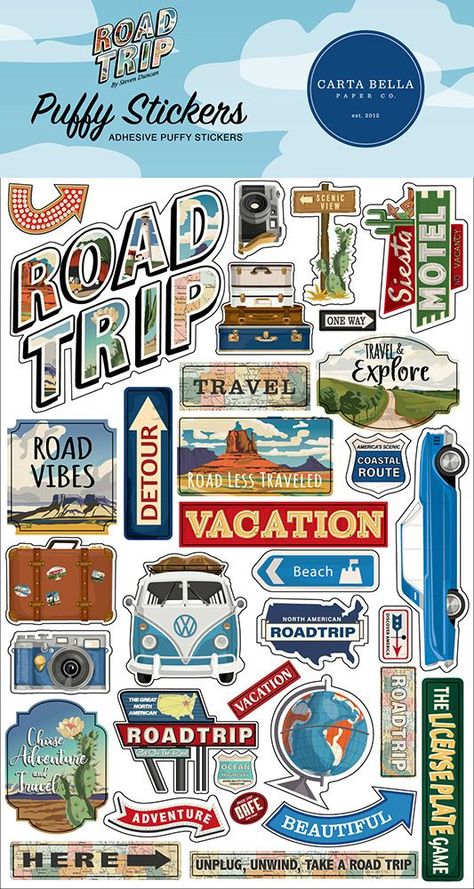 Discover The Best Professional Services in Graphic Design, Digital Marketing, Animation, Writing, and More Road Trip Stickers Printable, Scrapbook Stickers Travel, Traveling Scrapbook Ideas, Road Trip Design, Road Trip Decorations, Travel Stickers Printable Vintage, Travel Stickers Aesthetic, Traveling Stickers, Road Trip Stickers