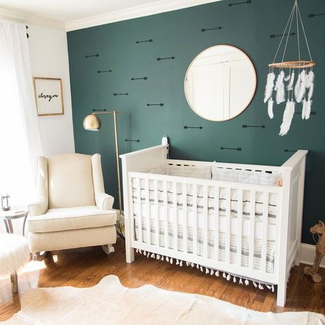 Paper Riot Co. || Oodles of ways to use Arrow Wall Decals in your home decor! Temporary wallpaper is so easy! In the kitchen, bedroom, even the bathroom and baby's nursery. Emerald Decor, Children's Bedding, Nursery Layout, Arrow Wall Decal, Nursery Accent Wall, Green Accent Walls, Kitchen Wall Decals, Baby Boy Bedroom, Boy Rooms