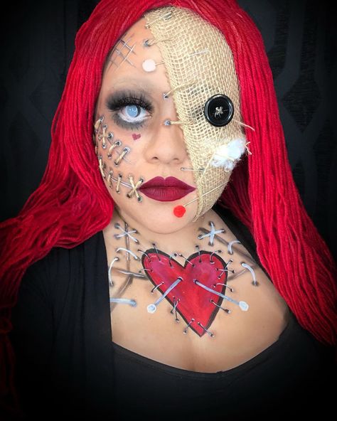 Voodoo Doll Makeup, Mehron Makeup, Voodoo Doll, Doll Makeup, Sfx Makeup, Halloween Inspo, Voodoo Dolls, Halloween Food For Party, Love Makeup