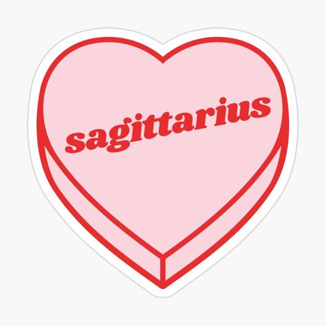 Get my art printed on awesome products. Support me at Redbubble #RBandME: https://www.redbubble.com/i/sticker/Candy-heart-sagittarius-by-444-cs/139439393.EJUG5?asc=u Candy Heart Sticker, Sagittarius Sticker, Capricorn Sticker, Valentine Embroidery, Zodiac Sagittarius, Heart Stickers, Heart Candy, Black Artists, Printable Stickers