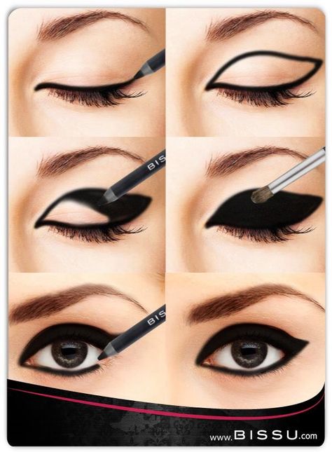 Emo Eyeshadow, Maquillage Goth, Goth Eye Makeup, Goth Make Up, Scene Makeup, Smink Inspiration, Eye Makeup Steps, Makijaż Smokey Eye, Emo Makeup