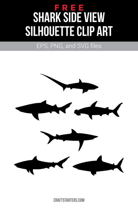 Free Shark Svg Files For Cricut, Free Shark Svg, Shark Sillouhette, Shark Side View, Sand Shark, Free Coloring Pictures, Shark Silhouette, Shark Svg, Beer Flight