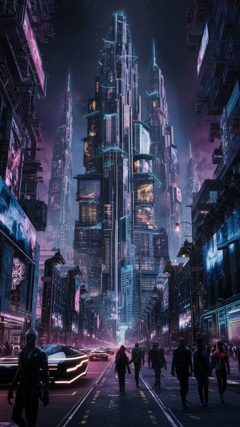 Dystopian Future Aesthetic, High Tech Aesthetic, Dystopian Cyberpunk, Cyberpunk Aesthetics, Dystopian Art, Sci Fi Landscape, Future Buildings, Tech Aesthetic, High Building