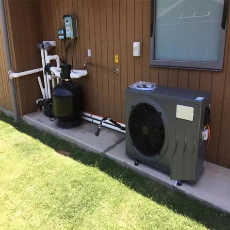 A heat pump has the ability to heat a pool by 20 degrees Fahrenheit within 1-3 days. The coldest temperature for most heat pumps to function and operate is at 50 degrees Fahrenheit Portable Swimming Pools, Swimming Pool Heaters, Swimming Pool Equipment, Pool Heat Pump, Water Heating Systems, Robotic Pool Cleaner, Swimming Pool House, Pool Filter, Swimming Pool Water