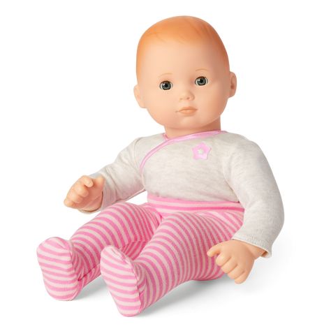 American Girl® x Jeni’s Splendid Ice Creams Collection – americangirl.com American Girl Store, Cream Bodysuit, Doll Crib, Baby Moses Basket, Hair Light, Doll Carrier, Newborn Baby Dolls, Pink Pajamas, Bitty Baby