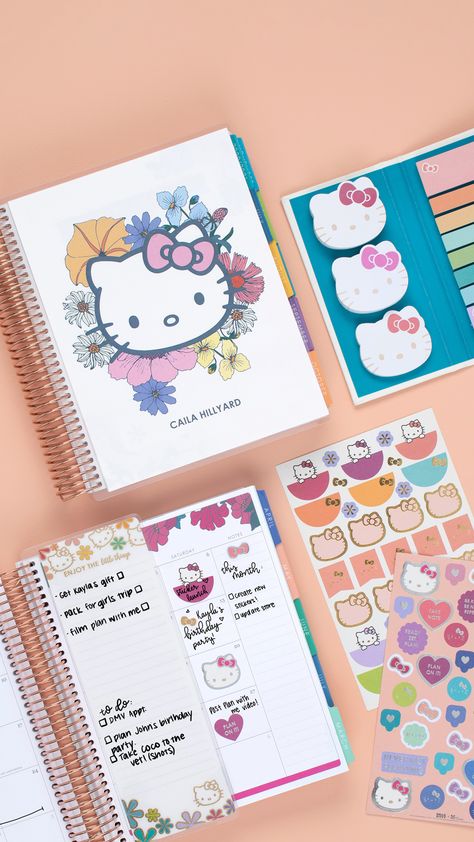 Shop our NEW Hello Kitty collection! Hello Kitty Journal, Hello Kitty Planner, Hello Kitty School, Diy Planner Notebook, Barbie Printables, Cool School Supplies, Bullet Journal Notebook, Hello Kitty Plush, Kawaii Accessories