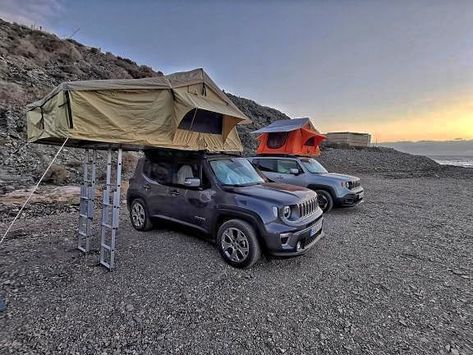 Jeep Renegade Camper, Jeep Renegade Camping, Honda Ridgeline Camping, Toyota Surf Camper, Honda Cr-v Camping, Jeep Renegade Trailhawk, Jeep Lifestyle, Van Car, Jeep Yj