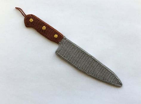 Machete, Cleaver, Chef Knife, Hatchet … Crochet Patterns For All The Knives Knife Patterns, Fancy Kitchens, Engraved Pocket Knives, Crochet Monsters, Crochet Food, Ornament Pattern, Knife Set Kitchen, Halloween Crochet, Crochet Applique