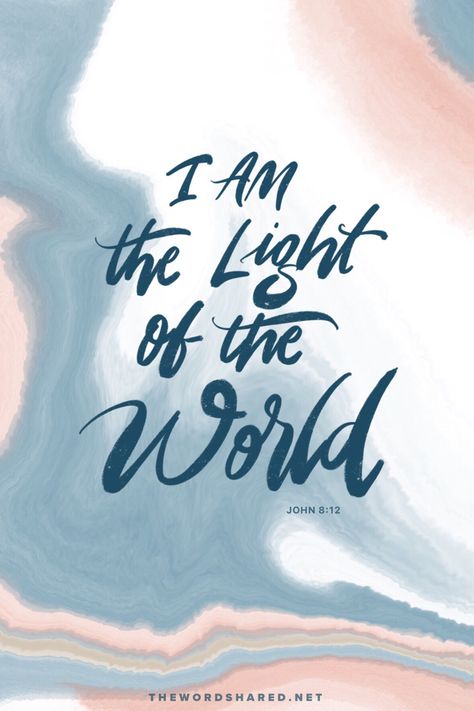 Then Jesus spoke to them again, saying, “I am the light of the world. He who follows Me shall not walk in darkness, but have the light of life. John‬ ‭8:12‬ ‭ #GoodNews #Wisdom #Inspiration #BibleVerse #BibleQuote #scripture #ScriptureQuotes  ‬‬#calligraphy #BrushCalligraphy #Handlettered #Handlettering #BrushLettering John 8:12, I Am The Light Of The World, John Scriptures, I Am The Light, I Live You, John 8 12, John 8, Kids Light, Spiritual Encouragement