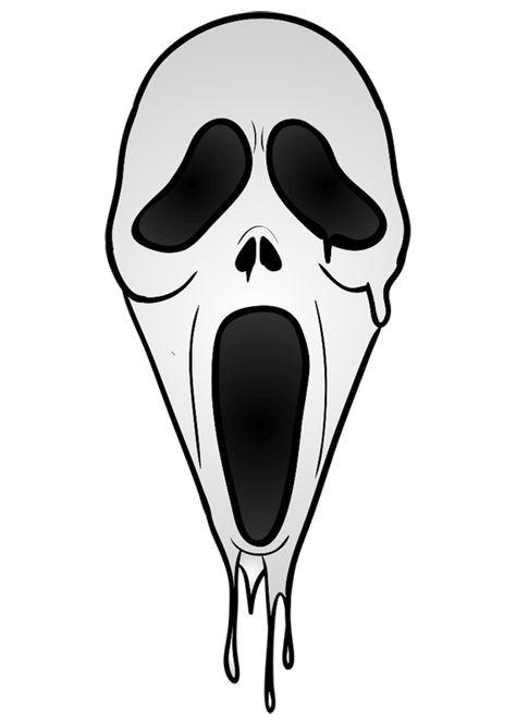 [Halloween drawings] How to draw a Scream mask How To Draw Scream, Scream Face Drawing, Easy Halloween Drawings Step By Step, Scream Mask Drawing, Scream Drawing Easy, Mask Ideas Drawing, Halloween Mask Ideas, Halloween Drawings Easy, Drawing Ideas Halloween