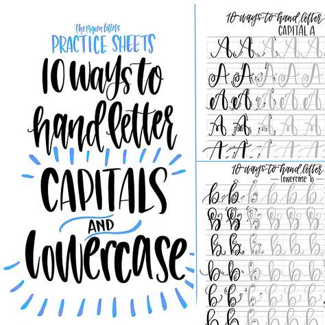 10 Ways to Hand Letter Capitals and Lowercase Letters | The Pigeon Letters Brush Letters, Letter Practice Sheets, Lettering Practice Sheets, Hand Lettering Practice Sheets, Fancy Writing, Hand Lettering Worksheet, Sketch Note, To Do Planner, Hand Lettering Practice