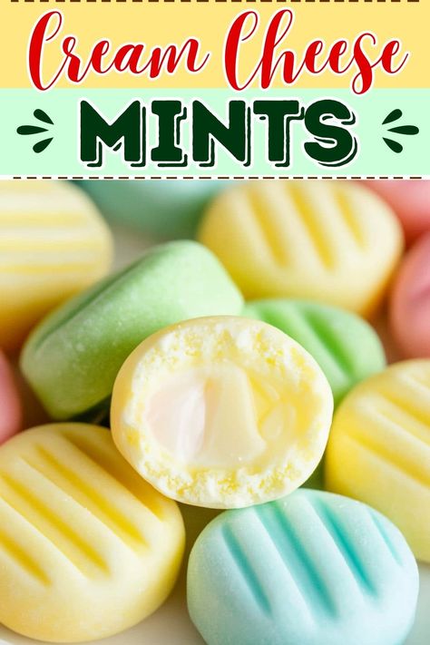 These old-fashioned cream cheese mints are a blast from the past! They're sweet, refreshing, and will make you feel like a kid again. Old Fashioned Mints, Cream Cheese Recipes Appetizers, Cream Cheese Mints Recipe, Mint Sweets, Cheese Recipes Appetizers, Easy Christmas Candy Recipes, Cream Cheese Mints, Dinner Mints, How To Make Cream