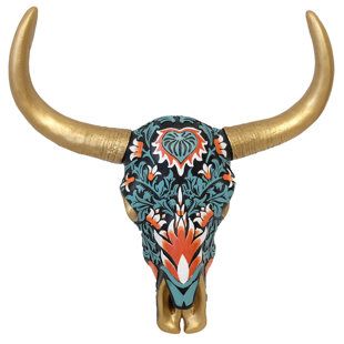 Cow Skull Decor, Skull Wall Decor, Country Vibes, Longhorn Cow, Golden Horn, Bull Cow, Red Home Decor, Faux Taxidermy, Animal Wall Decor