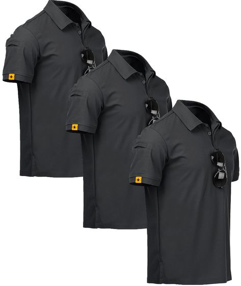 PRICES MAY VARY. MOISTURE WICKING: The fabric of the summer golf shirt absorbs moisture and sweat from the skin and quickly diffuses into the air to keep the skin dry and comfortable. Away from the swelter and odors LIGHTWEIGHT& FLEXIBLE: Anti-wrinkle, soft, breathable fabric.Slips on the body fine, flexible fit. This men's golf polo provides enhanced mobility during the golf swing and outdoor activity. DESIGNS: Right sleeve with a pocket of the tennis shirt for carrying your small accessories. Golf Attire For Men, Golf Shirts For Men, Summer Golf, Tennis Shirt, Polo Shirts For Men, Golf Attire, Tennis Shirts, Mens Golf, Outdoor Activity