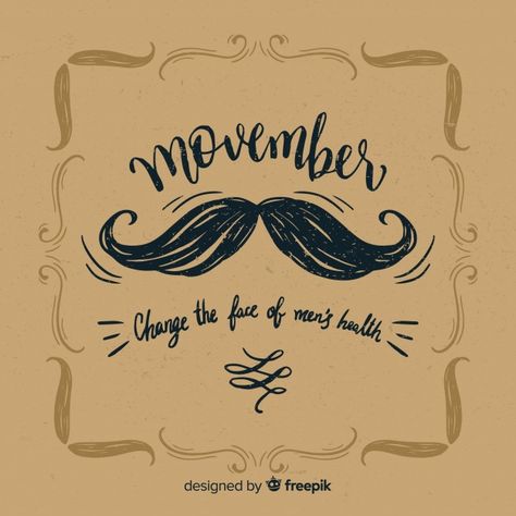 Movember Mustache Quotes, Movember Campaign, Mustache Logo, Mustache Art, Movember Mustache, Flat Art, Lettering Download, Art Diary, Men's Health