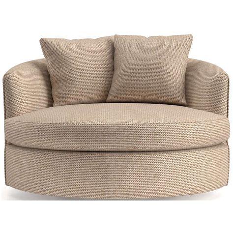 Modern Gothic Bedroom, Round Swivel Chair, Raymour And Flanigan, Chair Swivel, Swivel Chair Living Room, Comfy Chairs, A Living Room, Room Chairs, Swivel Chair