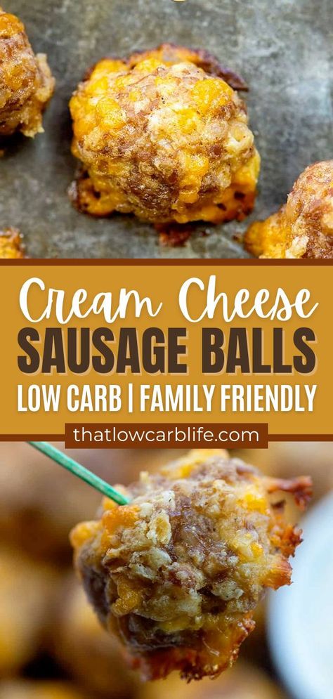 Sausage Balls Low Carb, Cheese Sausage Balls, Cream Cheese Sausage, Cream Cheese Sausage Balls, Best Dip, Cena Keto, Desayuno Keto, Sausage Balls, Low Carb Snack