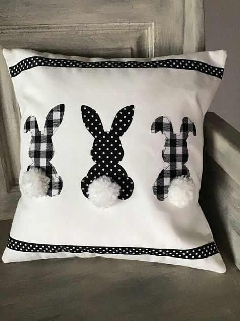 Easter Cushions, Easter Pillows, Easter Bunny Ears, Easter Craft Decorations, Pillow Crafts, Spring Pillows, Easter Bunny Crafts, Bantal Sofa, Easter Projects