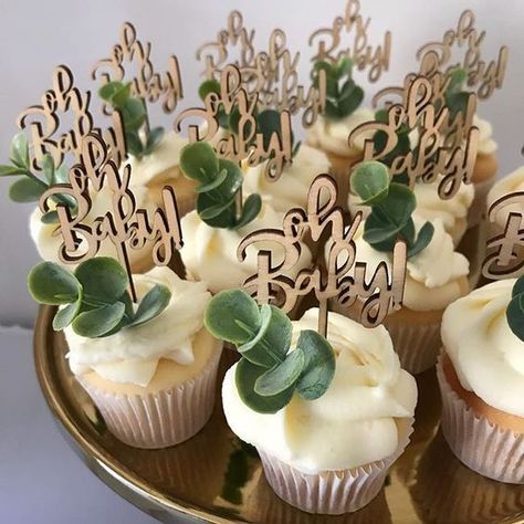 Baby Shower Verde, Baby Shower Boho, Babyshower Party, Idee Babyshower, Boy Baby Shower Ideas, Green Baby Shower, Baby Shower Inspiration, Shower Cupcakes, Shower Bebe