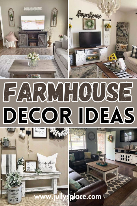 farmhouse decor ideas Large Farmhouse Wall Decor Living Room, Farmhouse Over The Couch Decor, Farmhouse Shiplap Walls Living Room, Farmhouse Tv Room, Farmhouse Tv Stand Decor Ideas, Farmhouse Decor Around Tv, Farmhouse Shelf Decor Living Room, Above Couch Wall Decor Farmhouse, Large Clock Wall Decor Living Rooms