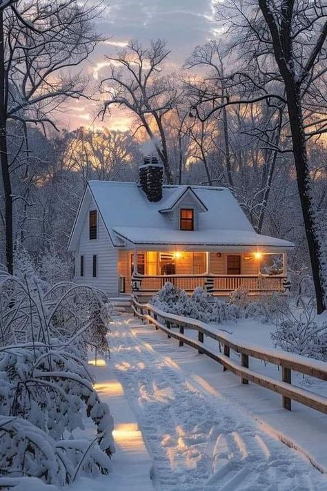 Winter Cottage Aesthetic, Snow Cabin Aesthetic, Cottage In Snow, Winter Cabin Aesthetic, Cozy Winter Cottage, Snowy Countryside, Dark Winter Aesthetic, Snow Cottage, Snowy Cottage