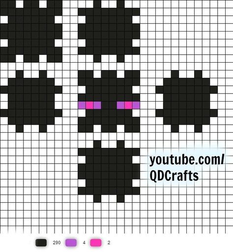 Enderman Head template Perler Beads Minecraft Enderman Perler Beads, Enderman Perler Beads, Perler Beads Ideas 3d Minecraft, Perler Beads Ideas Small Minecraft, Mcyt Perler Bead Patterns, 3d Perler Bead Template, Perler Bead Minecraft Patterns, Dsmp Perler Beads, Perler Bead Patterns Minecraft