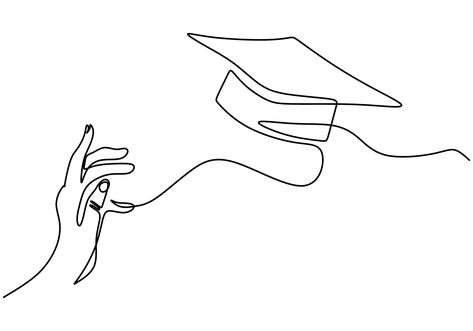 Download the One line drawing group of young happy graduate hand's college student jump while throwing the graduation cap. A male express to celebrate his school graduation. Education celebration concept 2219416 royalty-free Vector from Vecteezy for your project and explore over a million other vectors, icons and clipart graphics! Graduation Cap Drawing, Graduation Drawing, Drawing Group, Graduation Wallpaper, Cap Drawing, Graduation Images, Drawing Line Art, Dibujo Simple, Graduation Art