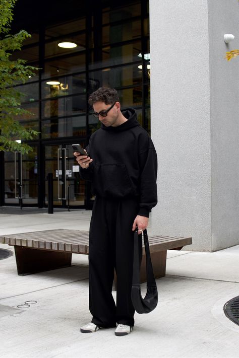 Pleated Wide Leg Trousers curated on LTK Black Pants Fall Outfit, Mens Pants Fashion Trousers, Baggy Trousers Outfit, Pleated Pants Outfit, All Black Outfit Casual, Pants Fall Outfit, Daniel Simmons, Wide Pants Outfit, Trousers Outfit Men