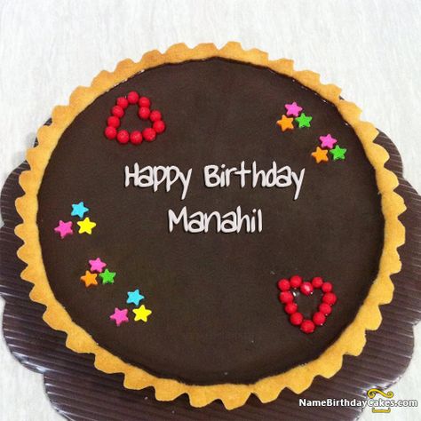 Happy Birthday Manahil - Video And Images Cricket Birthday Cake, Hbd Cake, Birthday Cake For Father, Happy Birthday Chocolate Cake, Birthday Cake For Boyfriend, Heart Birthday Cake, Cake For Boyfriend, Birthday Wishes With Name, Happy Anniversary Cakes