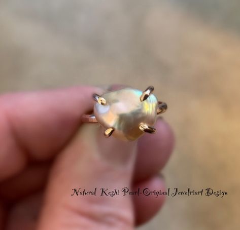 Nature Engagement Ring, Natural Blush, Pearl Engagement Ring, Gold Pearl Ring, Iridescent Pearl, Blush Gold, Ring Trends, Morganite Engagement Ring, Gold Halo