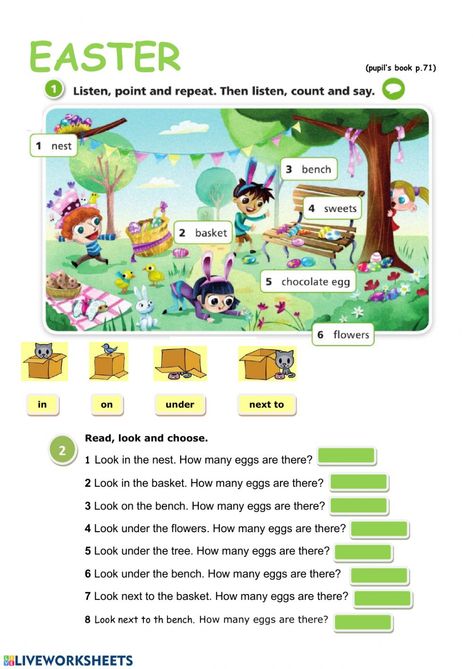 Easter Worksheets For Kids, Easter Activity For Kids, Easter Fun Worksheets, Easter Ela Activities, Ela Easter Activities, Easter Reading Comprehension Worksheets, Easter English Worksheet, Easter Esl Activities, Esl Easter Worksheets