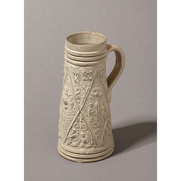 Tankard, Siegburg, Germany, second half of 16th century Earth Sketch, Medieval Artifacts, Ancient Ceramics, German Ceramics, German History, Surface Decoration, National Art, Beer Mugs, Pottery Ideas