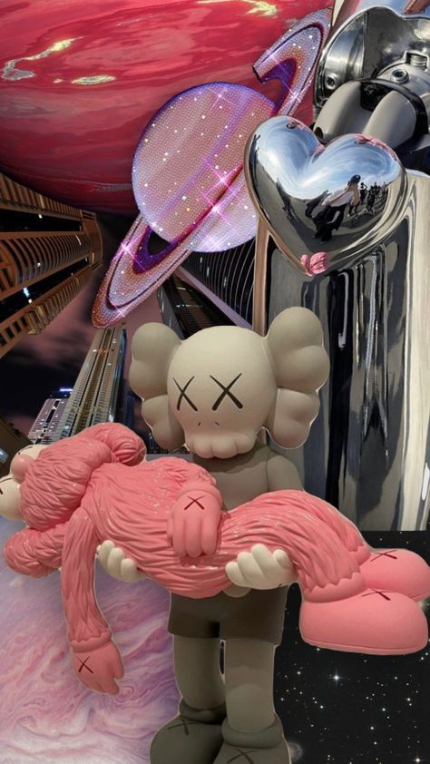 Kaw Wallpapers Pink, Pink Kaws Painting, Kaws Iphone Wallpaper Pink, Kaws Pink Wallpaper, Ksubi Wallpaper, Kaw Wallpaper, Kaws Decor, Pink Kaws Wallpaper, Kaws Pink