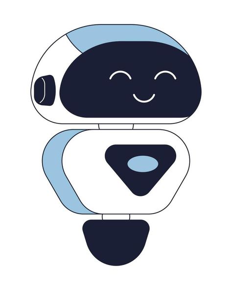 Cheerful robot flat line color isolated vector object. Artificial intelligence. Editable clip art image on white background. Simple outline cartoon spot illustration for web design Simple Robot, Outline Cartoon, Spot Illustration, Design Advertisement, Vector Infographic, Background Simple, Illustration Character, Flat Illustration, Illustration Character Design