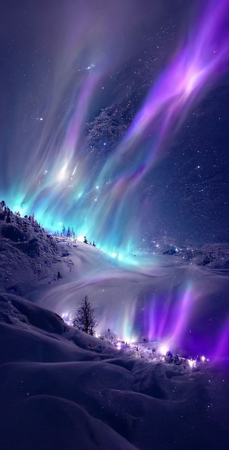 Galaxia Wallpaper, Ocean At Night, Northern Lights (aurora Borealis), Beautiful Art Pictures, Research Lab, Pretty Landscapes, Winter Wallpaper, Beautiful Images Nature, Cool Wallpapers Art