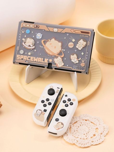 Bahasa Jepun, Nintendo Switch Case, Nintendo Switch Oled, Nintendo Switch Accessories, Kawaii Accessories, Cute Games, Space Cat, Pattern Case, Cute Room Decor