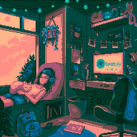 ArtStation - Spotify X Pixel Jeff, Pixel Jeff Pixel Jeff, Pixel Life, 8 Bit Art, Pixel Art Background, Pixel Animation, Arte 8 Bits, Snake Art, Live Picture, Cyberpunk City