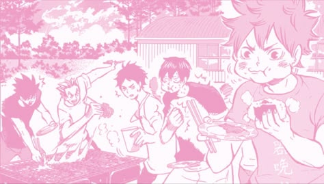 Pink Anime Aesthetic, Pink Wallpaper Desktop, Pink Wallpaper Laptop, Pink Manga, L Wallpaper, Icons Pink, Pink Laptop, Pink Anime, Haikyuu Karasuno