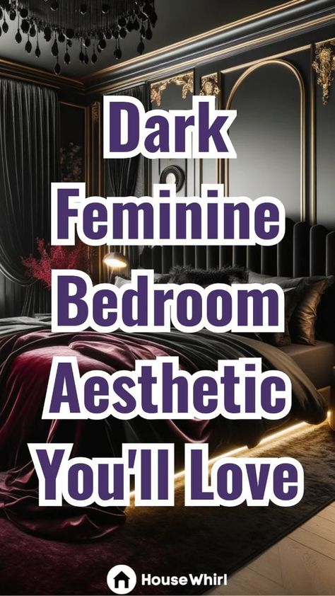 Achieve a sophisticated look with a dark feminine bedroom aesthetic by incorporating moody hues, luxurious fabrics, and elegant decor. Perfect for crafting a chic and serene retreat that exudes elegance. Bedroom Oasis Romantic, Moody Bedroom Aesthetic, Feminine Bedrooms, Feminine Bedroom Ideas, Dark Romantic Bedroom, Dark Feminine Bedroom, Dark Bedroom Aesthetic, Moody Bedroom Ideas, Moody Colors