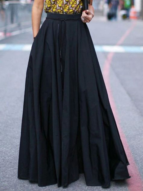 Pleated Skirt Pattern, Black Full Skirt, Custom Bridesmaid Dress, Bridal Skirts, Handmade Skirts, Womens Maxi Skirts, Big Girl Fashion, Full Circle Skirts, Maxi Skirts