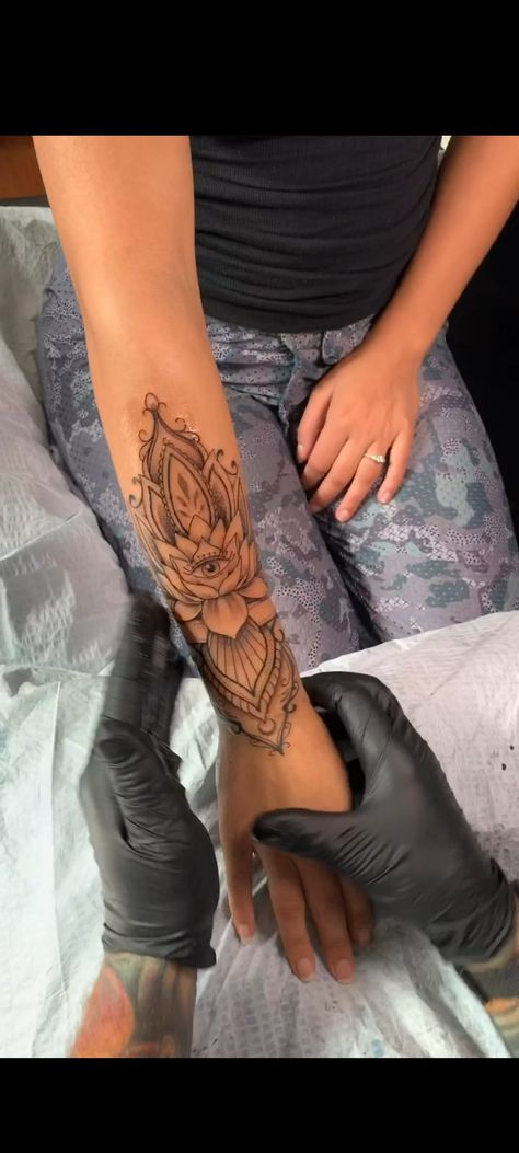 Spiritual Forearm Tattoo, Forearm Cover Up Tattoos For Women, Forarm Tattoos For Women, Lace Sleeve Tattoos, Forearm Cover Up Tattoos, Forearm Sleeve, Forarm Tattoos, Tattoos For Black Skin, Forearm Tattoo Women