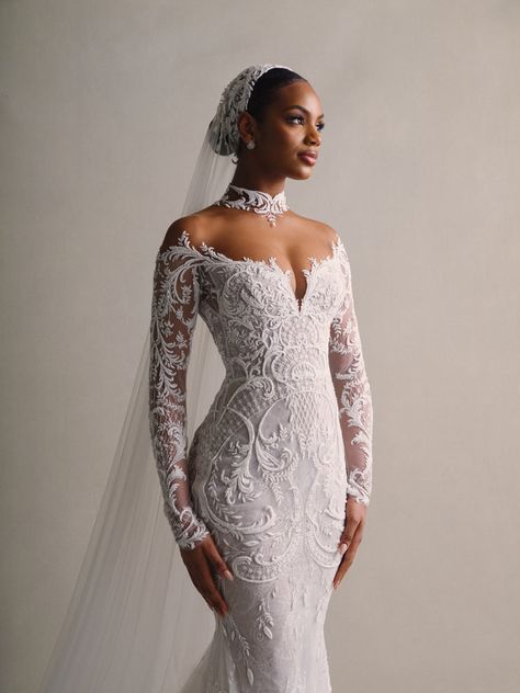 Bohemian Chic Wedding Dress, Elegant Glam Wedding Dress, Black Women Wedding Dresses, Chantilly Lace Wedding Dress, Wedding Gown Inspiration, Dream Wedding Decorations, Classy Wedding Dress, Stylish Wedding Dresses, Fancy Wedding Dresses