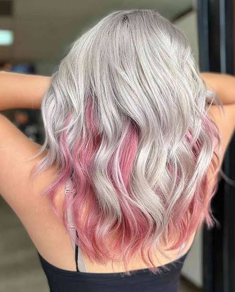 https://encrypted-tbn0.gstatic.com/images?q=tbn:ANd9GcSxjXSMeI_Z5fqznT27MW1pcFBg_TQ7lm2uvQ&usqp=CAU Pink Underneath Hair, Blonde And Pink Hair, Blonde Underneath Hair, Pink Peekaboo Highlights, Blonde And Pink, Peekaboo Hair Colors, Blonde Hair With Pink Highlights, Tan Skin Blonde Hair, Pink Blonde Hair