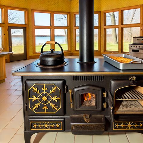 A wood cookstove is built to last, making it a family heirloom that can be passed down through generations. It becomes a cherished piece of family history, continuing to serve loved ones for years to come. #AI #homemade #homestead #kitchen #lifestyle https://www.discountstoves.net/Wood-Cook-Stoves-s/37.htm Oven Photography, Wood Cook Stoves, Wood Cookstove, Antique Kitchen Stoves, Wood Burning Cook Stove, Stoves For Sale, Homestead Kitchen, Wood Stove Cooking, Cooking Stove