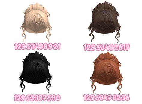 Roblox Hair Codes, Black Hair Id Roblox, Dance Moms Outfits, Black Bun, Black Hair Bun, Stil Emo, Messy High Bun, Roblox Hair, Flower Bun