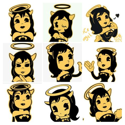 Alice Angel Cartoon, Alice Angel Tattoo, Bendy And The Ink Machine Alice Angel, Alice Angel Drawing, Alice Angel Wallpaper, Bendy Tattoo, Alice The Angel, Alice Angel Pfp, Alice Angle