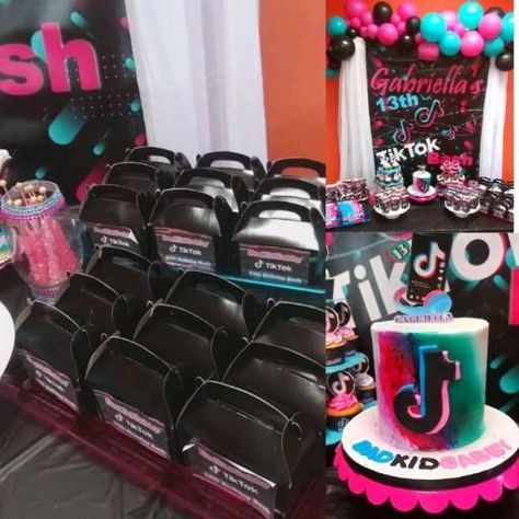 Tik Tok Dessert Table [Video] | Birthday surprise party, Boy birthday parties, 12th birthday party ideas Tick Tock Birthday Party Ideas, Flamingo Birthday Party Cake, 12th Birthday Party Ideas, Aaliyah Birthday, Tiktok Party, Video Birthday, Music Themed Parties, Birthday Party Treats, Flamingo Birthday Party