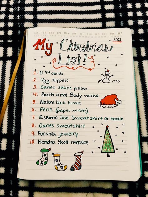 Christmas Wishlist Writing Ideas, Christmas List Ideas Decoration, Christmas List On Paper Ideas, Christmas Wish List Aesthetic Notes, Christmas List Astetic, Cute Christmas List Ideas Drawing, Cute Christmas List Designs, Aesthetic Christmas Wishlist Notes, How To Make A Cute Christmas List