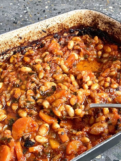 Fasolia Recipe Greek, Greek Baked Beans, Canelli Beans Recipe, Polish Beans, Italian Baked Beans, Fasolia Recipe, Greek Feast, Food Preps, Beans Recipe Healthy